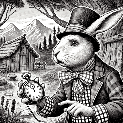Rabbit from Alice in Wonderland with a pocket watch